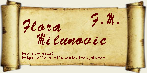 Flora Milunović vizit kartica